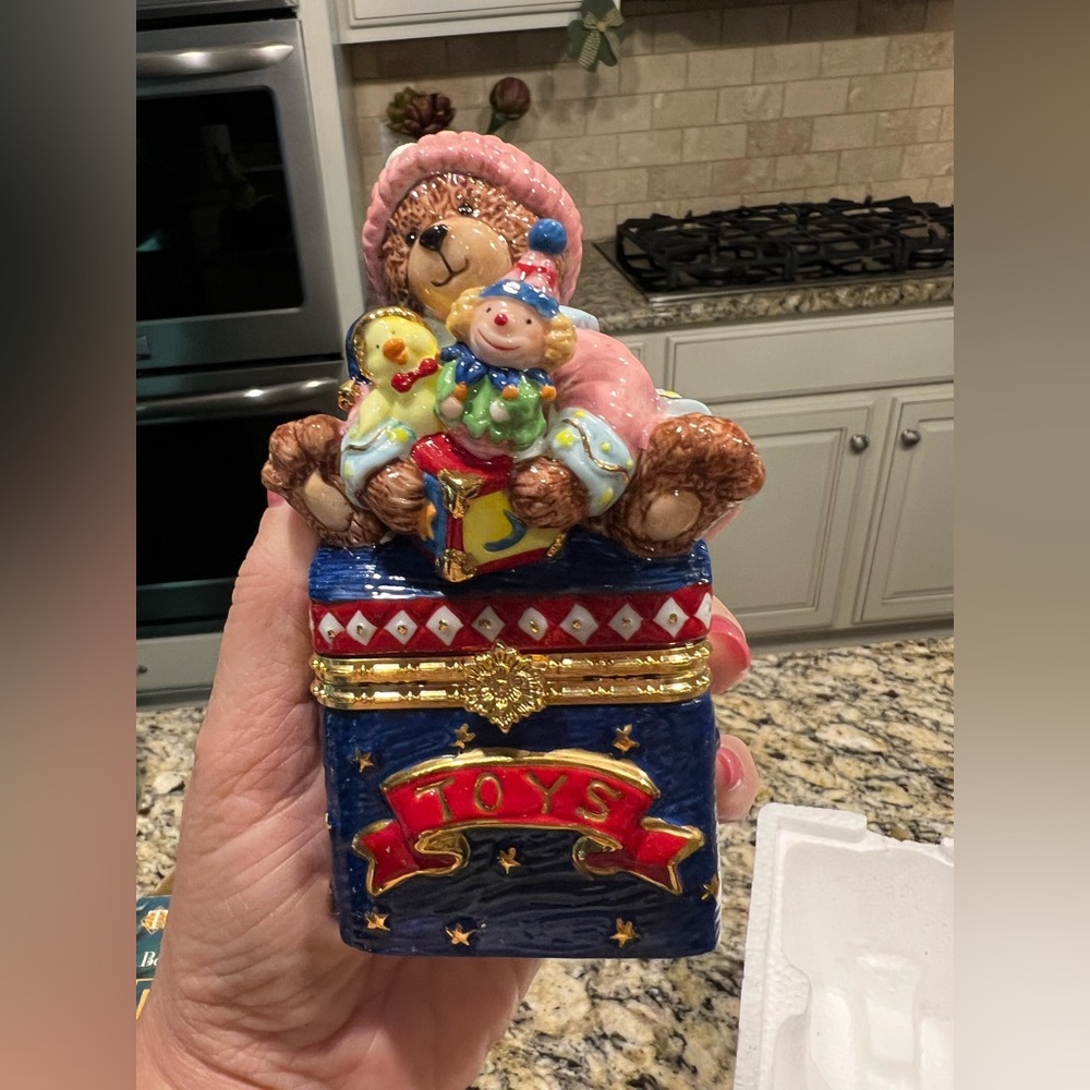 Vtg. Traditions Christmas Teddy Bear Keepsake Box - Picture 7 of 14
